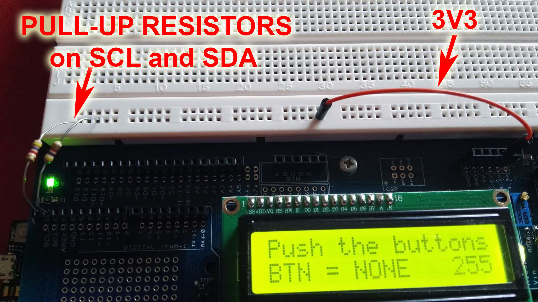 Pull-up resistors on SCL and SDA